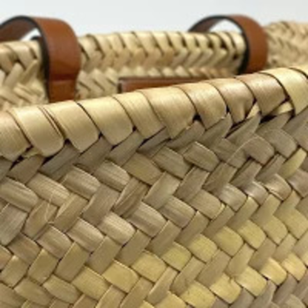 Celine Triomphe Panier Shoulder Bag Basket Tan Tote Raffia Beige Brown - Picture 4 of 7